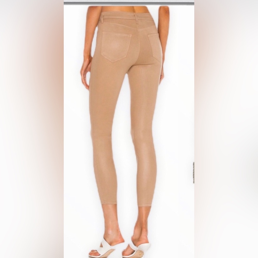 L’AGENCE New Margot High Rise Skinny Nude White Coated Very Stretchy Jeans 26